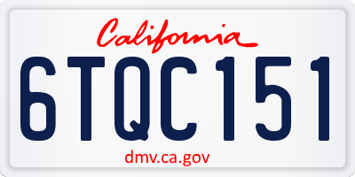 CA license plate 6TQC151