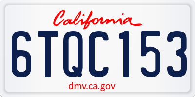 CA license plate 6TQC153