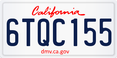 CA license plate 6TQC155