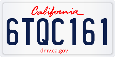 CA license plate 6TQC161