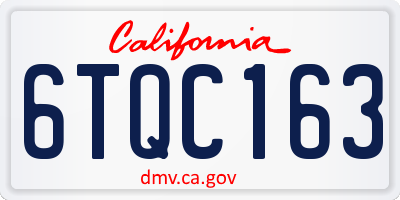 CA license plate 6TQC163