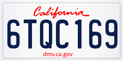 CA license plate 6TQC169