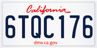 CA license plate 6TQC176