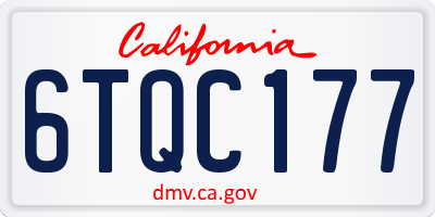 CA license plate 6TQC177