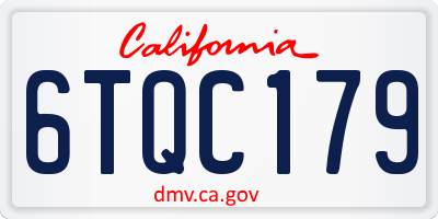 CA license plate 6TQC179