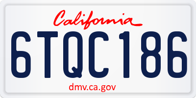 CA license plate 6TQC186