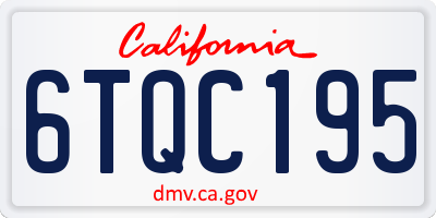 CA license plate 6TQC195