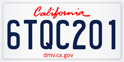 CA license plate 6TQC201