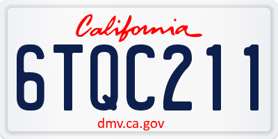 CA license plate 6TQC211