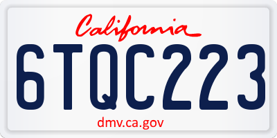 CA license plate 6TQC223