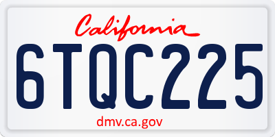 CA license plate 6TQC225