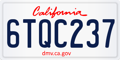 CA license plate 6TQC237