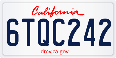 CA license plate 6TQC242