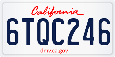 CA license plate 6TQC246