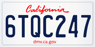 CA license plate 6TQC247