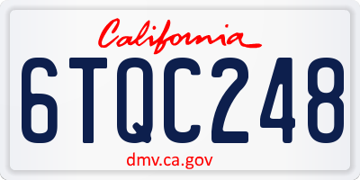 CA license plate 6TQC248