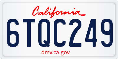 CA license plate 6TQC249