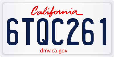 CA license plate 6TQC261