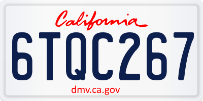 CA license plate 6TQC267