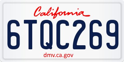 CA license plate 6TQC269