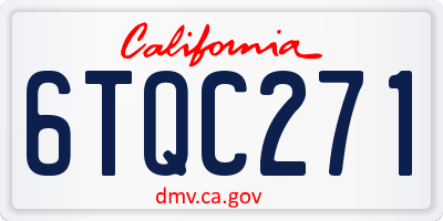 CA license plate 6TQC271