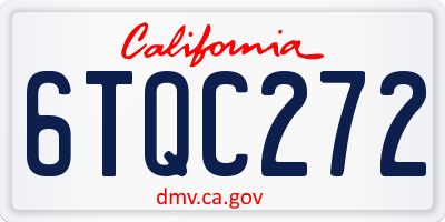 CA license plate 6TQC272