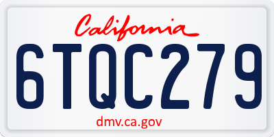 CA license plate 6TQC279