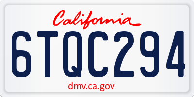 CA license plate 6TQC294