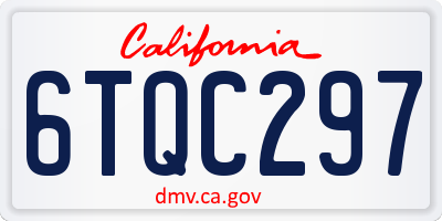 CA license plate 6TQC297