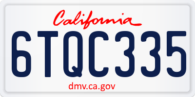 CA license plate 6TQC335