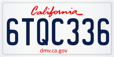 CA license plate 6TQC336
