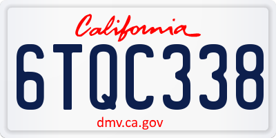 CA license plate 6TQC338