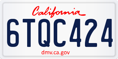 CA license plate 6TQC424