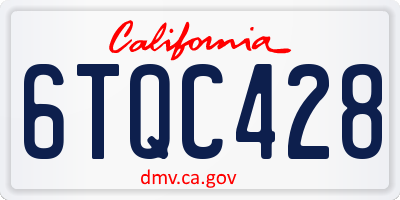CA license plate 6TQC428