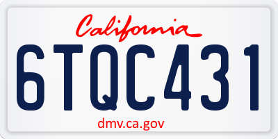 CA license plate 6TQC431
