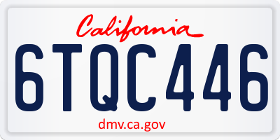 CA license plate 6TQC446