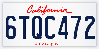 CA license plate 6TQC472