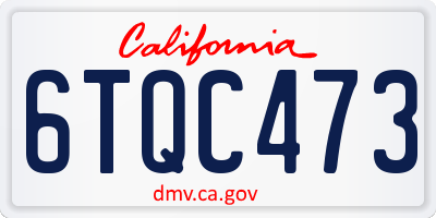 CA license plate 6TQC473