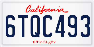 CA license plate 6TQC493