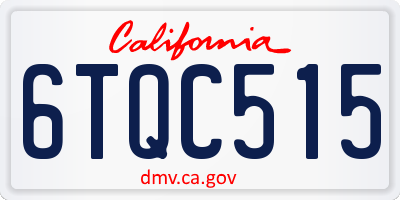 CA license plate 6TQC515