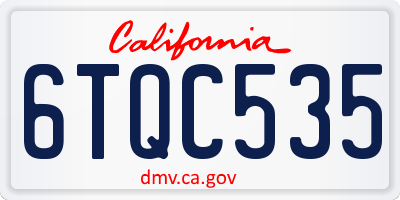 CA license plate 6TQC535
