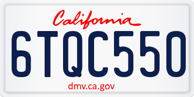 CA license plate 6TQC550