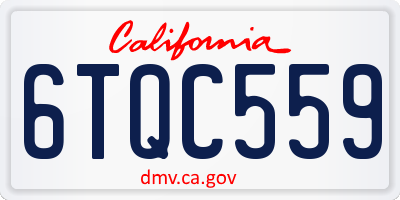 CA license plate 6TQC559