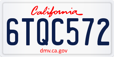 CA license plate 6TQC572
