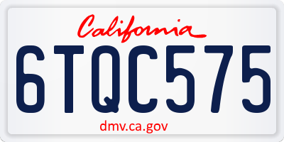 CA license plate 6TQC575