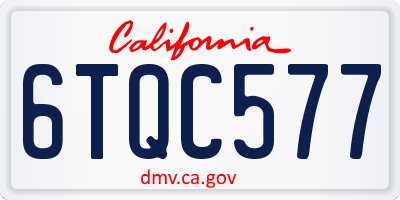 CA license plate 6TQC577