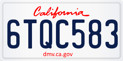 CA license plate 6TQC583