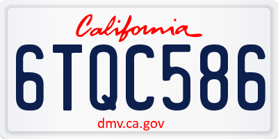 CA license plate 6TQC586