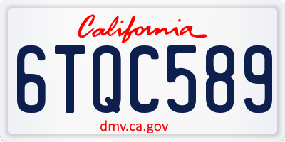 CA license plate 6TQC589