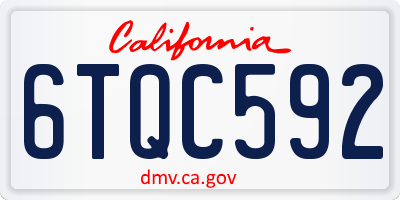 CA license plate 6TQC592